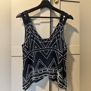 Parker Navy Beaded Tank- XS
